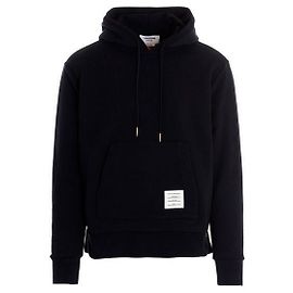 Thom Browne Sudadera de jersey loopback con raya RWB en la espalda Azul