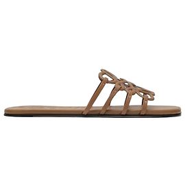Loewe Slide Petal Anagram in pelle di vitello morbida Marrone