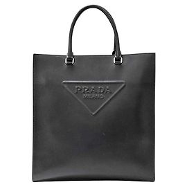Prada Borsa Tote e Borsa a Tracolla con Logo Nero