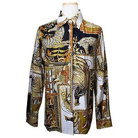 Salvatore Ferragamo Camisa de algodão estampada Branco