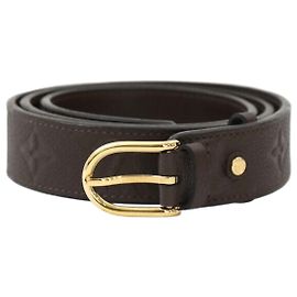 Louis Vuitton Cinto de Couro Monogram Marrom Escuro Dourado Marrom
