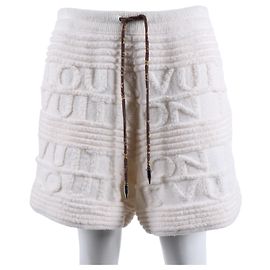 Louis Vuitton Strickshorts mit elastischem Bund Weiß