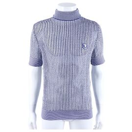 Dior Homme Kurzarm-Strickpullover Blau