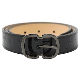 Louis Vuitton Monogram Gürtel Black mit Gold Hardware Schwarz