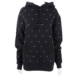 Saint Laurent Kapuzenpullover mit langen Ärmeln Schwarz