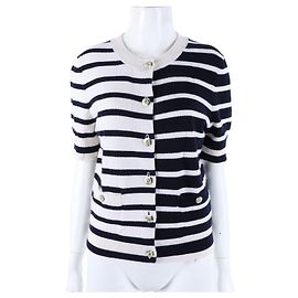 Chanel Kurzer Kurzarm-Cardigan aus Kaschmir Weiß