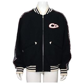 Dior Giacca Varsity da uomo in lana vergine blu obliquo Blu