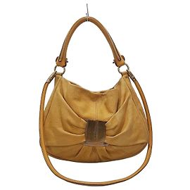 Salvatore Ferragamo Bolsa de ombro em couro nubuck com decoração de marca Marrom