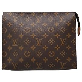 Louis Vuitton Pochette Toilett Clutch Bag Braun