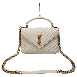 Saint Laurent Borsa a Spalla con Catena Monogram College Argento