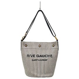 Saint Laurent Bolsa bucket de lin listrado Rive Gauche Multicor