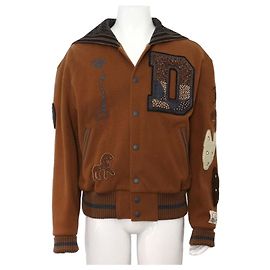 Dior Travis Scott Cactus Jack Baseball Denim Varsity Jacket Season Brown