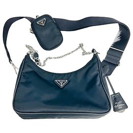 Prada Borsa a tracolla Hobo Re-edition Tesuto Crossbody Nero