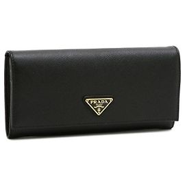 Prada Saffiano Long Wallet Black