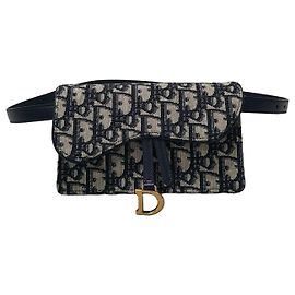 Dior Oblique Saddle Belt Pouch Bag Blue