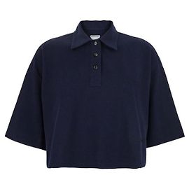 Bottega Veneta Polo de algodão cropped Azul