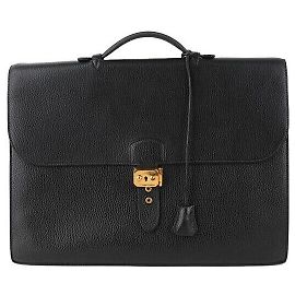 Hermès Sakadepeche Noir avec Accents Dorés Noir