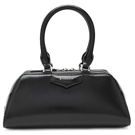 Givenchy Mini bolsa Antigona East-West em couro box Preto
