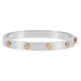 Tory Burch Bracciale con cerniera e borchie Miller Argento