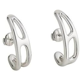 Hermès Punk Ankerketten Silber Damen Ohrringe Silber