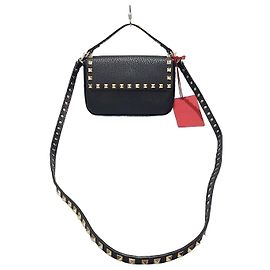 Valentino Sac à main avec poignée et bandoulière Rockstud Noir