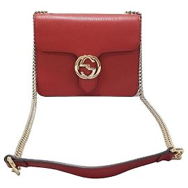 Gucci Interlocking Small Shoulder Bag Red Red