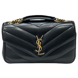 Saint Laurent Piccola borsa a tracolla con catena Lulu Nera Nero