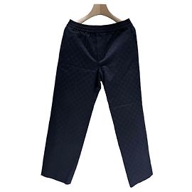 Gucci Pantalones de gabardina de algodón GG jacquard negro Negro