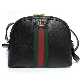 Gucci Petit sac à épaule Ophidia en cuir noir Noir