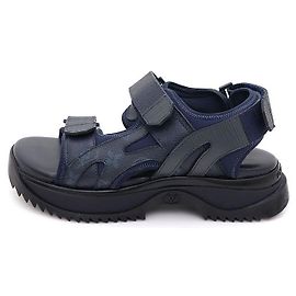 Louis Vuitton Taiga Leather Monogram Strap Sandal Blue