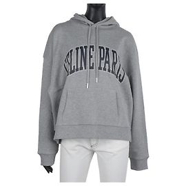 Céline Oversized Cotton Hoodie mit Logo Braun