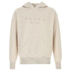 Prada Sudadera con capucha de felpa de algodón Blanco