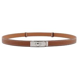Hermès Cinturón de piel Epsom con hebilla Kelly Dorado