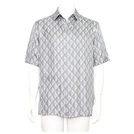 Dior CD Diamond Kurzarmhemd aus Seidentwill Braun