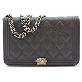 Chanel Boy WOC Caviar Noir Argenté Noir