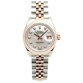 Rolex Relógio Datejust feminino com mostrador de pérola rosa e diamantes Rosa
