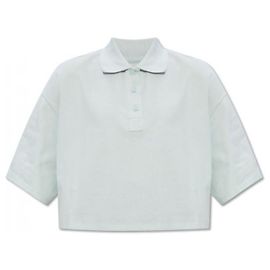 Bottega Veneta Polo corto de piqué de algodón stamp: Plata