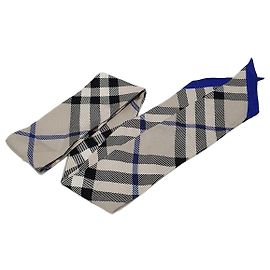 Burberry Schmaler Seidenschal mit Check-Muster Silber