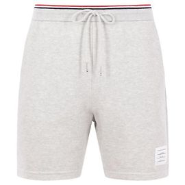 Thom Browne Shorts de piqué de algodão com debrum RWB Marrom