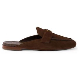 Prada Chaussons en daim Marron