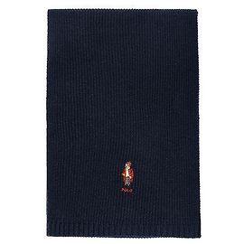 Ralph Lauren Holiday Bear Strickschal mit Rippenstruktur Schwarz