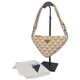 Prada Mini bolsa de tecido bordado Prata