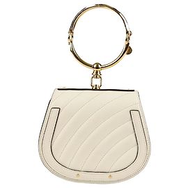 Chloé Small White Leather Nile Tote Bag White