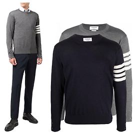 Thom Browne Argyle-Strickpullover aus Merinowolle Schwarz