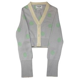 Thom Browne Kurzer Kaschmir-Cardigan mit Polka Dots Braun