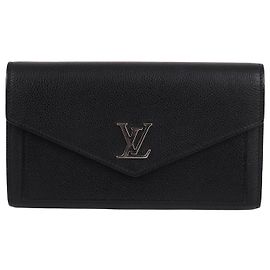 Louis Vuitton Black LV Lockme Women's Long Wallet Black