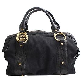 Gucci Black Jacquard Tote Bag Black