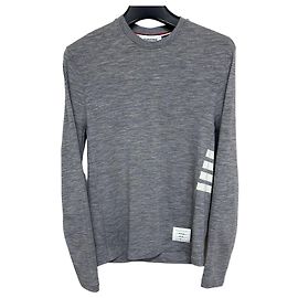 Thom Browne Side Diagonal Wool T-Shirt Brown