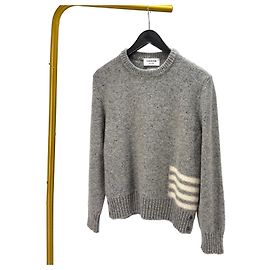 Thom Browne Diagonale Mohair-Strick grau Braun