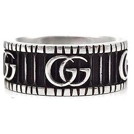 Gucci Breiter Silberring Schwarz